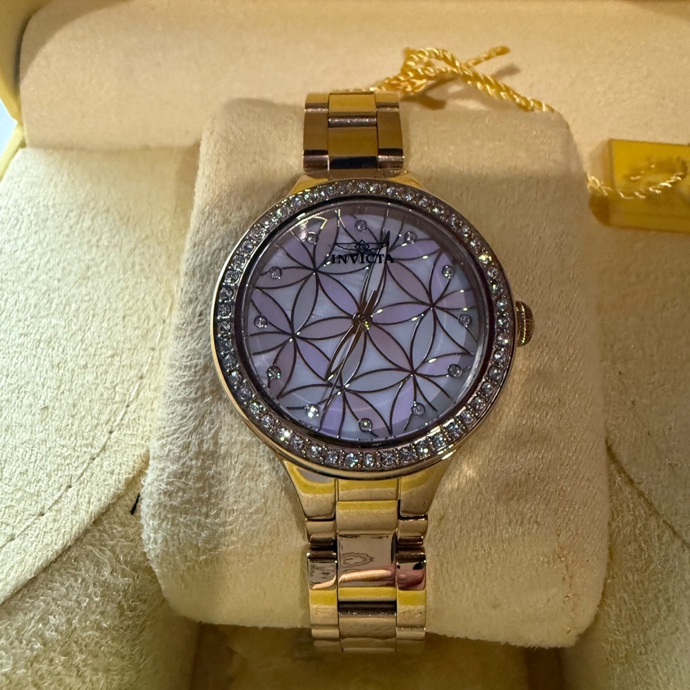 Invicta Gold Watch with Crystal Accents - Picture 2 of 3